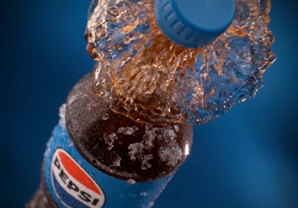 Efecto splash y salida de tapa para comercial de Pepsi